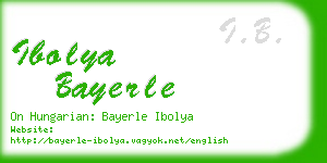 ibolya bayerle business card
